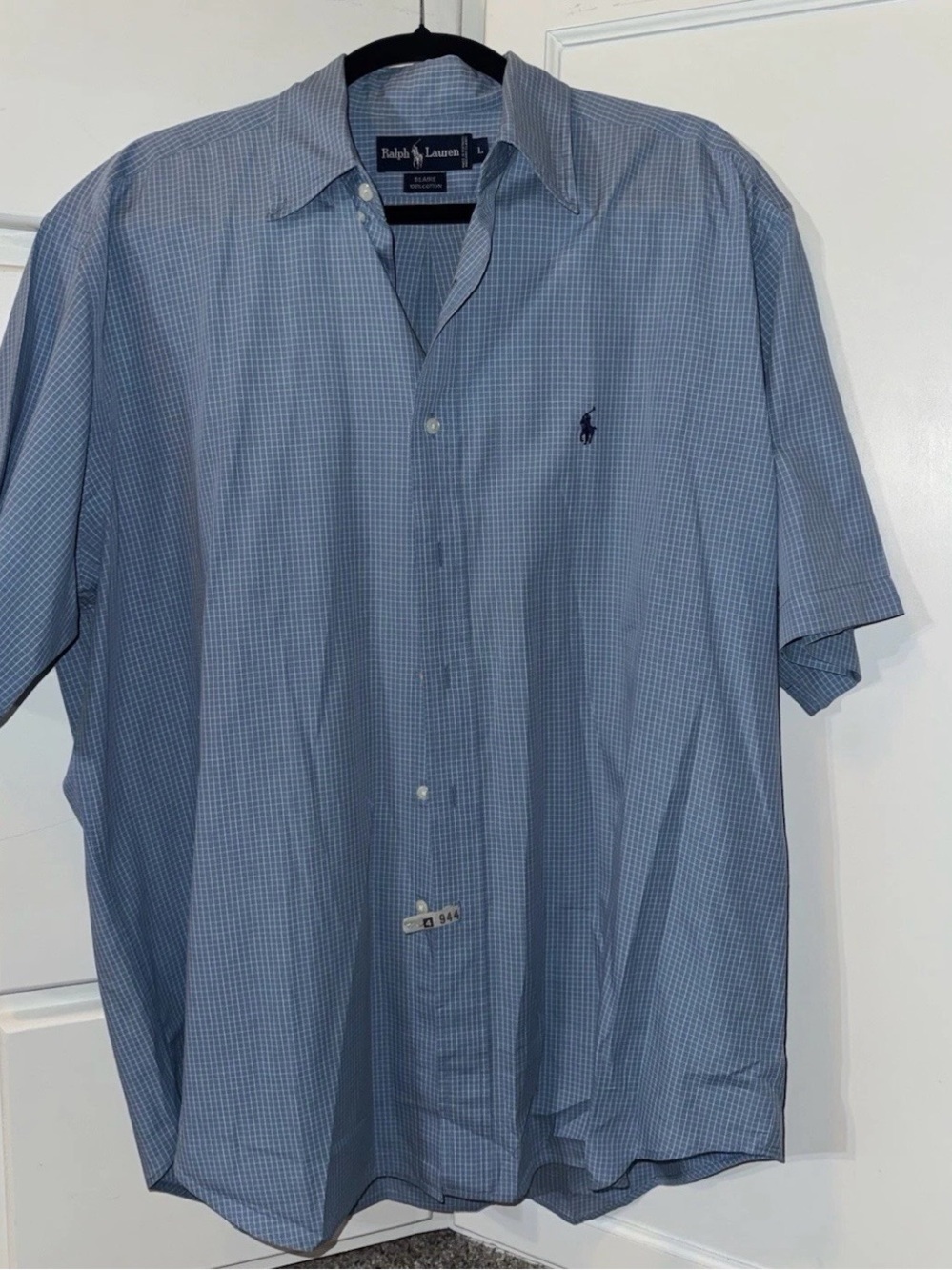 Ralph Lauren Light Blue Micro-Check Short-Sleeve Button-Down Shirt